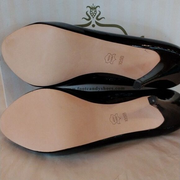 Footcandy Black Patent Peep Toe Heels - Picture 8 of 12